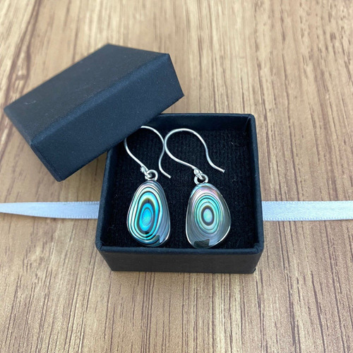 Imagen 8 de 10 de Arete Triangulo Concha Abulon De Plata.925 Agálea Joyería