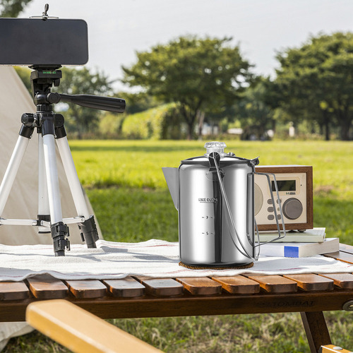 Coffee Pots 1.2l Stainless Steel 9 Cups Camping Kitchen