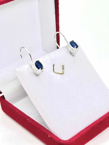 Aro Princesa Con Cubics Zafiro Azul Y Blancos .