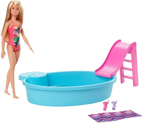 Barbie Alberca Piscina Con Barbie Incluida Y Accesorios