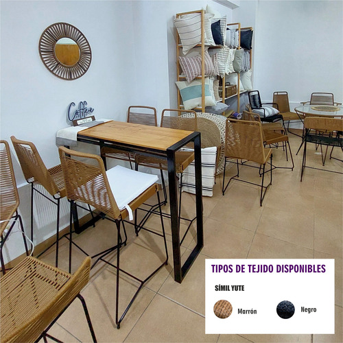 Silla Tulum Respaldo Alto X8 Símil Yute O Pvc