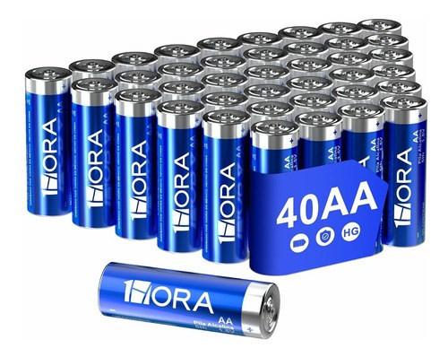 Paquete De 40 Pilas Aa Alcalinas Baterias 1hora