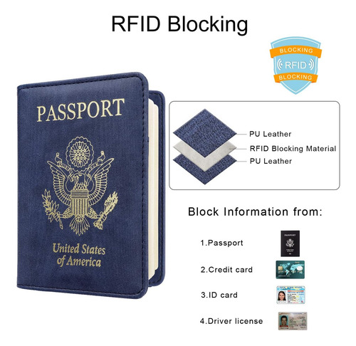 Funda Rfid Walnew Para Pasaporte, Funda Para Pasaporte De Vi