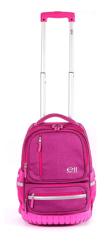 Mochila Con Carro Elf Escuela Infantil 6443a Rosa Reforzada