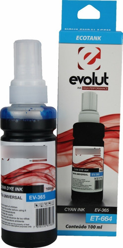 Refil De Tinta Evolut Comp Com 504 L4150 L4160 L4260 Ciano