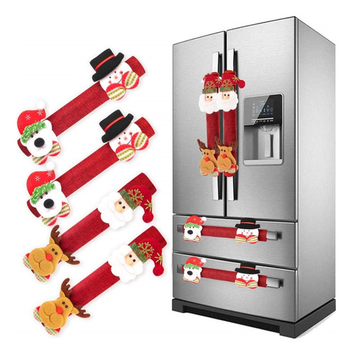 4 Piezas Navidad Refrigerador Cubiertas De Manijas De Puerta
