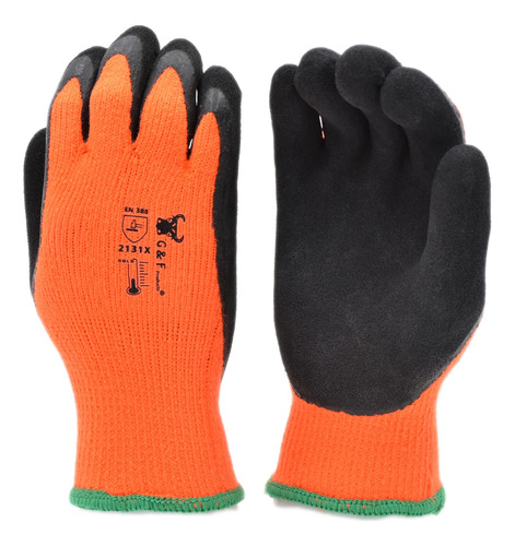 Guantes Trabajo Invierno G&f 1528m Gripmaster, Ltex Doble Re