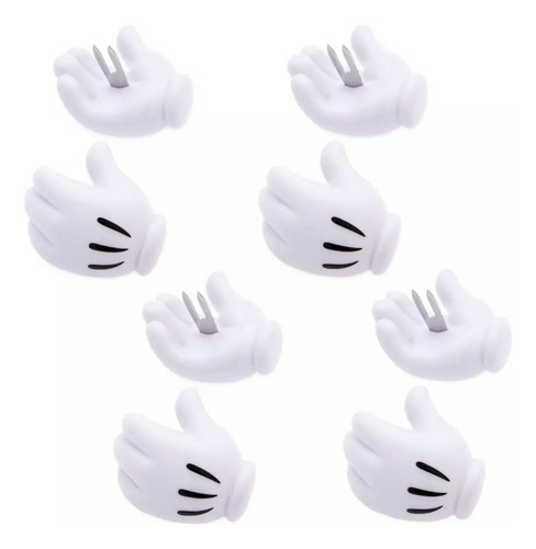 Set X8 Pinches Manitos Mickey- Importado Disney Parks Blanco Manitos Mickey