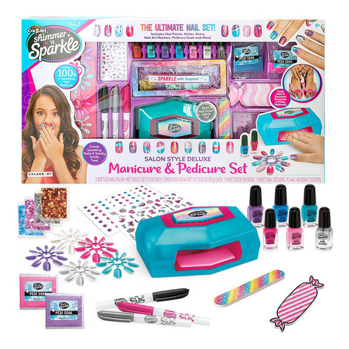 Juego Crazart Shimmer And Sparkle Manicure & Pedicure Set
