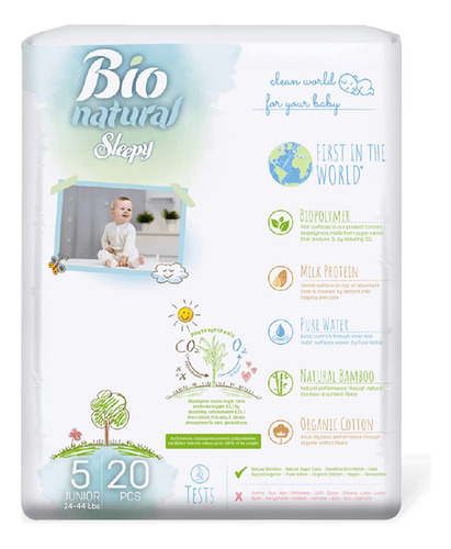 Soho, Panales Bio-naturales Para Bebe, Hechos De Algodon Org