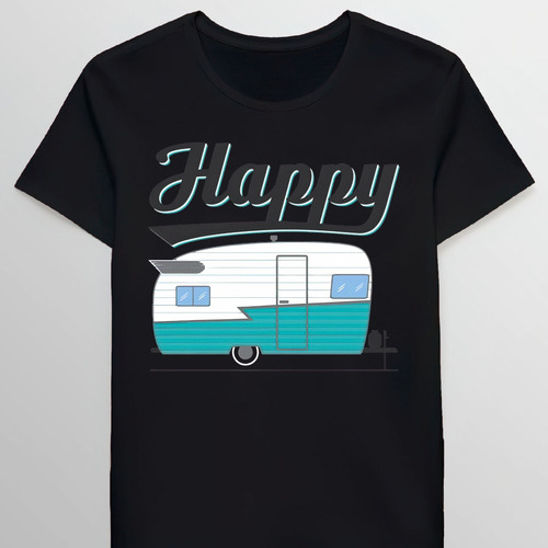 Remera Happy Camper Vintage Trailer 90389578