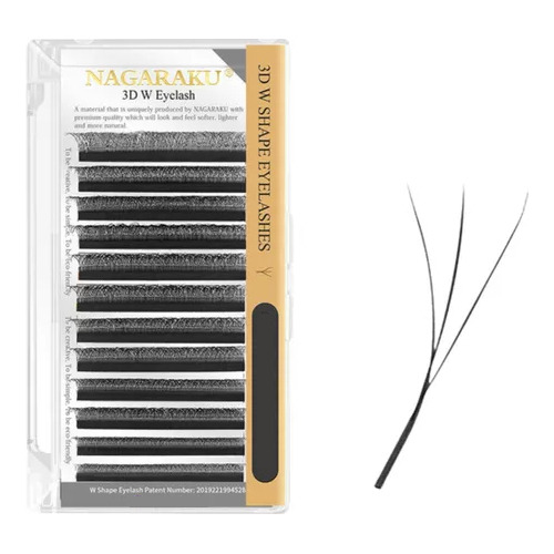 Extensões de cílios Nagaraku Mix W 3D preto com curvatura de tipo C x unidade