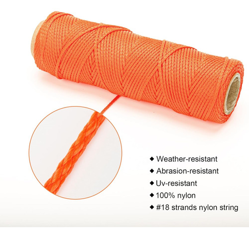 Línea De Cuerda De Masón Naranja, Cuerda De Nailon, 18 Corde