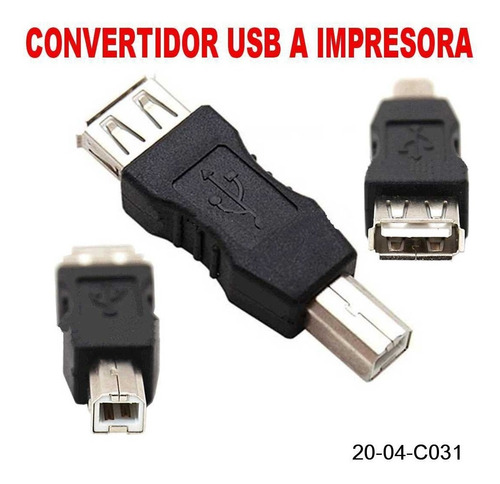 Usb Hembra B Conector Macho Adaptador Cable De Impresora