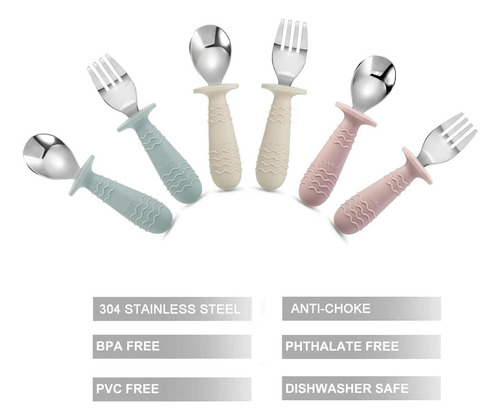 Set De 6 Utensilios De Silicona Y Acero Para Cocina