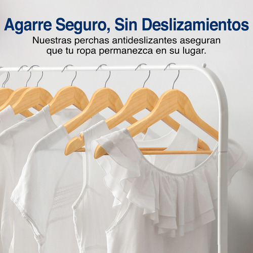 SereneLife SLHWD30 Juego de Colgadores de Ropa Resistente Paquete de 30 Marrón