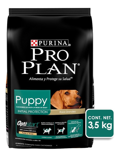 Alimento Pro Plan OptiStart Pro Plan OptiStart Puppy para cachorro de 3.5kg para perro cachorro de raza grande sabor pollo en bolsa de 3kg