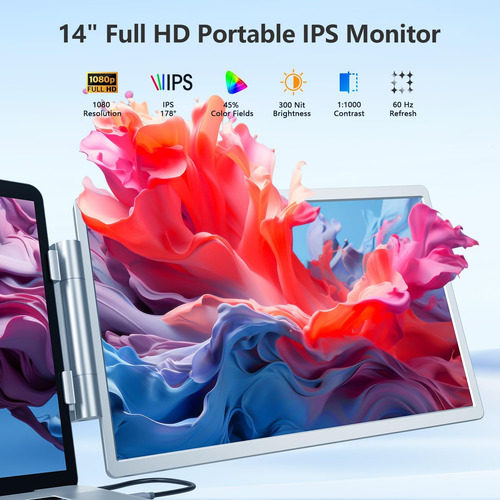Extensor De Monitor De Laptop De Pantalla Triple - 14 Fhd Ip