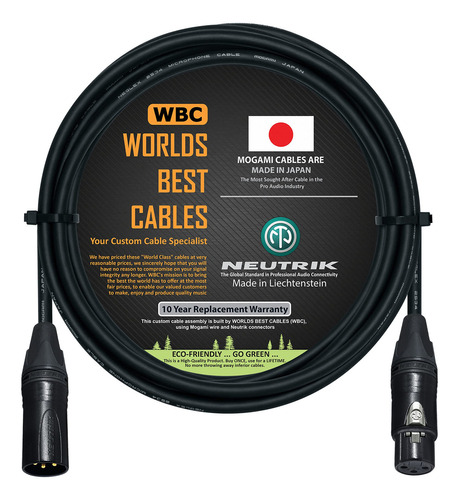 Worlds Best Cables 15 Pies  Cable De Micrófono Cuádruple Eq