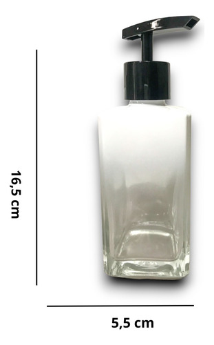 Kit Com 3 Frascos Square Saboneteira 250 Ml Degrade Branco