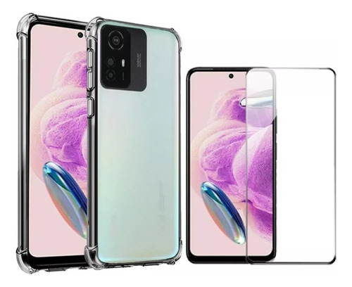 Carcasa Transparente Para Xiaomi Note 12s+mica Vidrio 