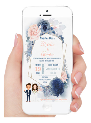 Tarjeta Virtual De Matrimonio Invitación Boda