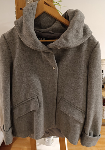 Tapado Zara Gris Claro Talle S (Usado)