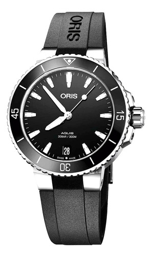 Reloj Oris Aquis Date 73377314154 Automático Original Color de la correa Negro Color del bisel Negro Color del fondo Negro