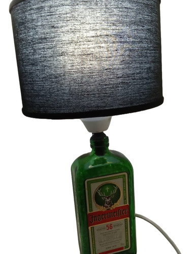 Luminaria De Mesa Hecha De Botella De Vidrio Recicladas Verde Claro Negro
