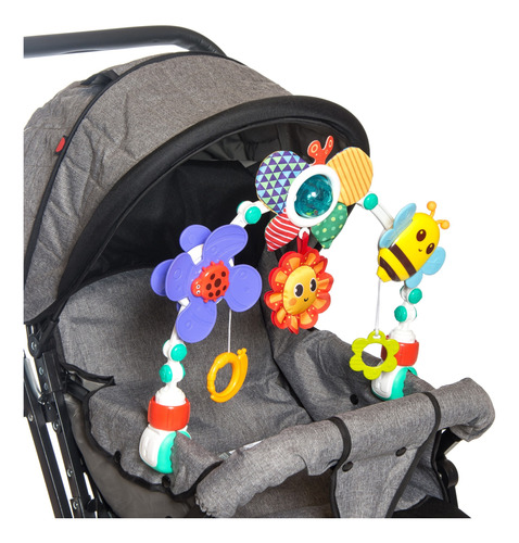 Arco Barral Para Cochecitos Multifunción Con Sonajero Chifle Mariposa Multicolor