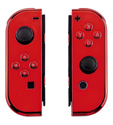 Carcasa Del Controlador De Mano Joycon Rojo Cromado Extremer