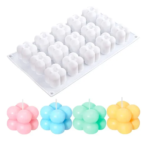 comprar Molde De Silicone Mini Bubble 15 Cavidades Velas Artesanais Cor Branco