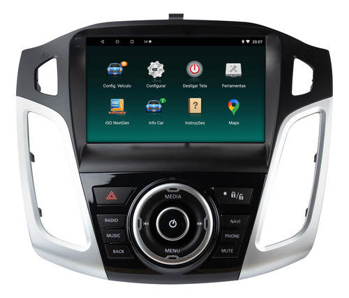 Multimidia Ford Focus Android 14 Carplay 2/32gb Wifi 9p 2cam