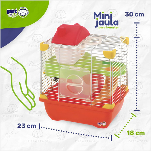 Imagen 3 de 9 de Jaula Para Hamster | Casita Rueda Resbaladilla Bebedero | Mi