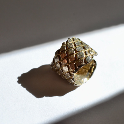 Imagen 4 de 7 de Anillo Piel De Serpiente, Texturas Modeladas A Mano, Alpaca