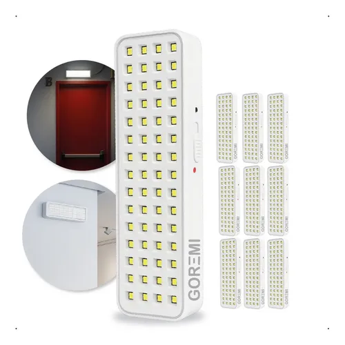 10 Luminária Emergência Lâmpada 60 Leds Recarregável Bivolt