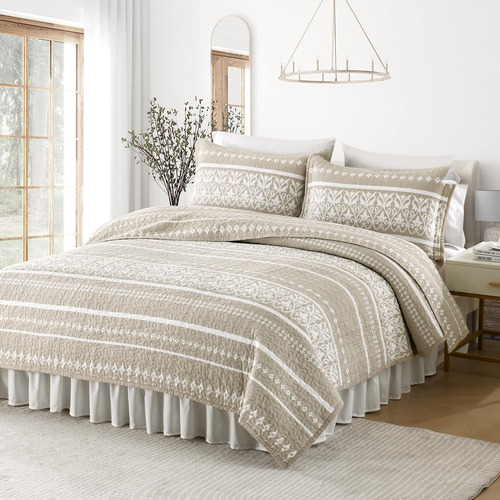 Colcha Queen Size Qiqiong, 100% Algodón Juego De Ropa De