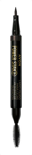 Lapiz Liquido De Cejas Dual Power Stay 24hr Duracion- Avon® Color Soft black