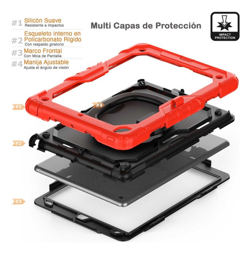 . Funda Tekku Handled Uso Rudo Para iPad 9 iPad 8 iPad 7 10.