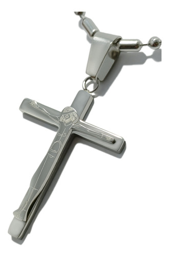 Cruz Con Cristo Acero Inoxidable Mod. 320