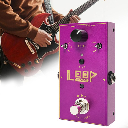 Pedal De Efectos Portátil Guitarra Individual M-vave Loop Violeta