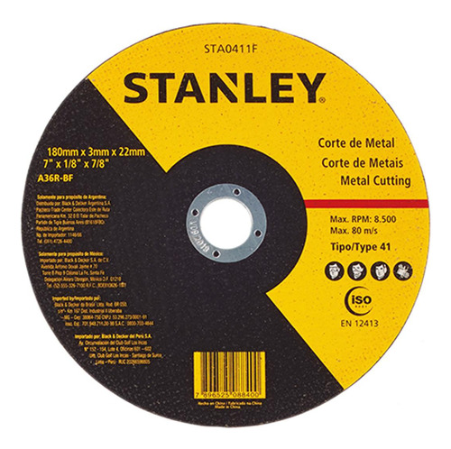 Disco Corte Stanley 7x7/8x3.0