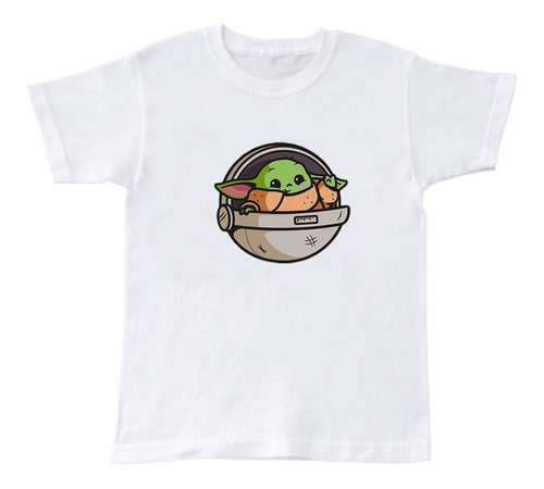 Playera Manga Corta Baby Yoda Star Wars Niño 2 A 16 Años 