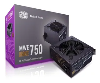Fuente De Poder Cooler Master Mwe 750 V2 Bronze 80 Plus 750w Color Negro