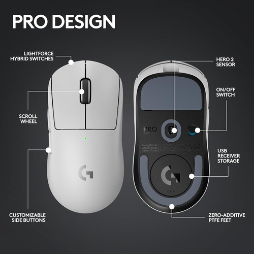 Ratón Inalámbrico Logitech G Pro X Superlight 2, 44,000 Dpi