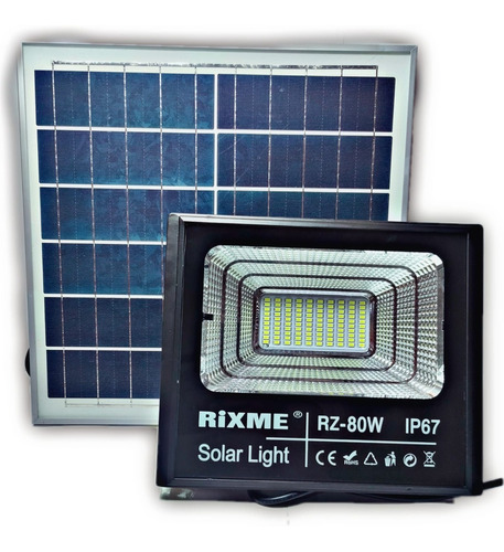 Reflector Solar Lampara Led 80w Ip67 Con Panel Solar