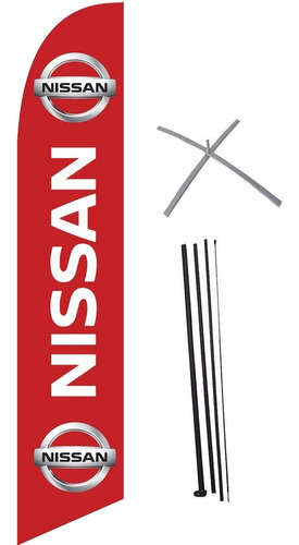 Nissan # 47 Bandera 4.2 Mts Con Mástil Y Base
