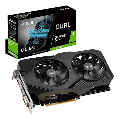 Placa de vídeo Nvidia Asus  Dual GeForce GTX 16 Series GTX 1660 SUPER DUAL-GTX1660S-O6G-EVO OC Edition 6GB