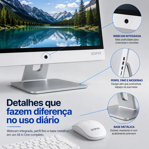 Computador All In One I7 16gb Ssd 256gb 23.8 Windows 11 Wifi