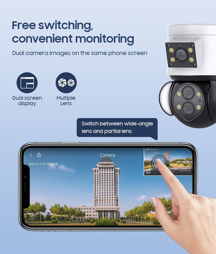 Imagen 5 de 10 de Camara Wifi 4mp 10x Zoom Fhd Multi-lens